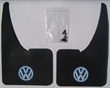 1 Pair Vw Mudflaps - VW Blue & White Front or Rear Fit Polo, Golf, Vento, Passat, Jetta