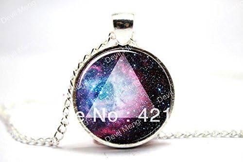 Pretty Lee 2015 Fashion Galaxy Triangle Necklace Hipster Nebula Jewelry Universe Pendant Glass Cabochon Necklace 2 Christmas gift
