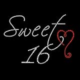 Sweet Sixteen Iron On Rhinestone Crystal T-shirt Transfer