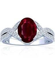 Platinum Oval Cut Ruby Fana Designer Ring (GIA Certificate)