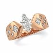 14K Rose Gold Diamond Engagement Ring Semimount - CENTER STONE NOT INCLUDED - 0.78 Ct.