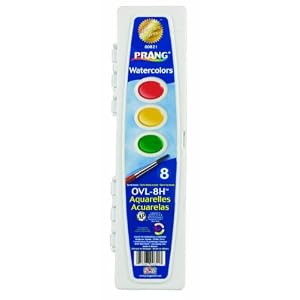 Dixon-Prang-Oval-Watercolor-Paint-Set-8-Color-Set-Assorted-Colors-Clamshell-Case-Brush-Included-00821-