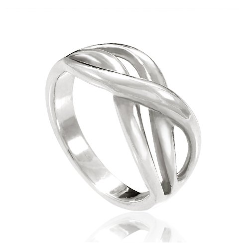 925 Sterling Silver Double Infinity Together Forever Ring - Nickel Free