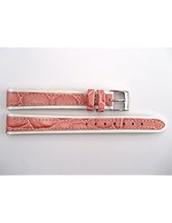 GORGEOUS 14MML PINK/WHITE LIZARD GRAIN HIGH QUALITY STITCHED LEATHER BAND