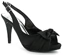 Platino "Annie" Ladies Satin Bow Sandal - Black