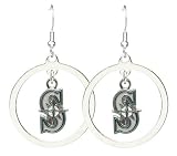 MLB Seattle Mariners Floating Logo Hoop Earrings Amazon.com