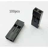 Happy Store 2.54mm 1x2P Dupont Connector Housing Female(for dupont cable and jumper wire)100pcs