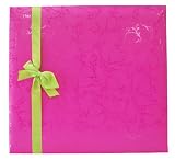 MBI by MCS Embossed Gloss Brights 12-Inch by 12-Inch Top Load Scrapbook with Frame Front, Pink