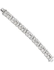 Sterling Silver Cubic Zirconia Cluster Bracelet by Cheryl M