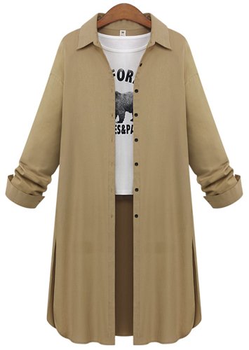 (イイネショップ) eeNeshop ロング丈 シャツ コート