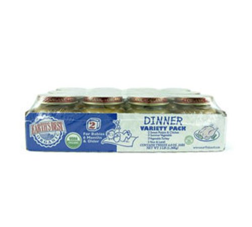 Earth's Best Organic 2nd Dinner Variety Pack, 4 Ounce Jar (Pack of 12)