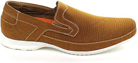 Dell Aldo M3-30117A Men's Light Toe Faux Leather Slip-On Casual Shoes, Color:BROWN, Size:10
