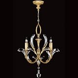 IMAGE OF Fine Art 767440ST Warm Muted Gold Leaf Beveled Arcs Gold Crystal 4 Light Chandelier from the Beveled