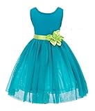 (コ-ランド) Co-land フォーマル キッズドレス ノースリーブ 結婚式 子供ワンピース 女の子 女児 レース フリル 蝶結び ガールズ ベビー 入園式 演奏会 グリーン 140