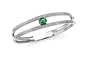 Green Tourmaline & Diamond Bangle Bracelet 14K White Gold