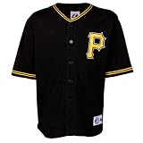 MLB Majestic Pittsburgh Pirates Toddler Button Down Jersey - Black