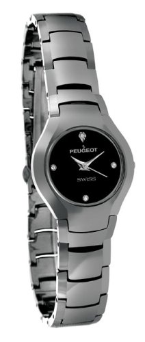 Peugeot Women's PS898L Swiss Round Tungsten Carbide Watch