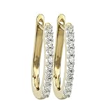 14K Yellow Gold 1/4 ct. Diamond Hoop Earrings