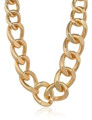Oversized Gold-Plated Link Necklace, 19.5"