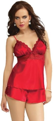 Seven Til Midnight Women's Enchanting 2 Piece Cami Set, Red, Medium