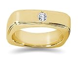 0.15 CTW Men's Diamond Ring in 14K Yellow Gold