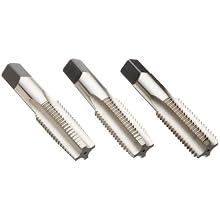 Union Butterfield 1500S(UNC)/1500S(UNF)/1500S(UNS) High-Speed Steel Hand Tap Set, Uncoated (Bright) Finish, Round Shank with Square End, 3-Piece (1 Taper, 1 Plug, 1 Bottoming Chamfer)