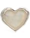 Silvertone White Mother of Faux Pearl Heart Stretch Fashion Ring