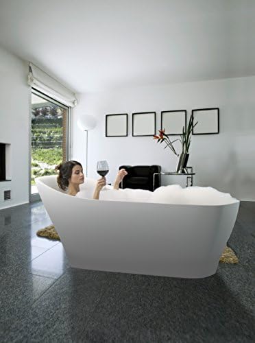 Aquatica Emma-Wht Freestanding AquaStone Bathtub, White