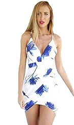 V-neck Polyester Cutout Sleeveless Floral Print Bodycon Dress/Club Dress/Party Dress/Mini Dress 