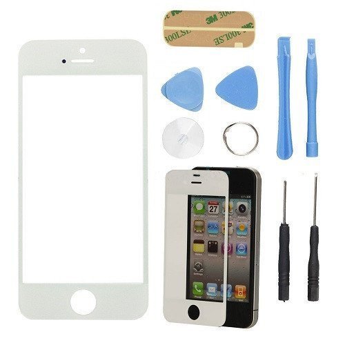 White Front Screen Glass Lens Repair Replacement for Apple iPhone 5 5G & 8 tool