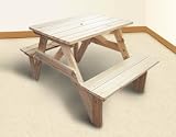 Lohasrus Kids Patio Picnic Table 15014 – Non-toxic White Stained Fir, for ages 2 to 5, Free Drawing Book