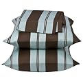 Havana Stripe 300Tc Sheet Set - Water/ Choco