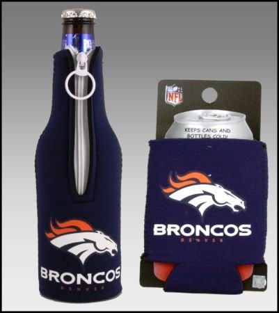 SET OF 2 DENVER BRONCOS CAN & BOTTLE KOOZIE COOLER