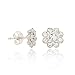 Sterling Silver 5mm Clear White Rhinestone Sparkle Mini Kid Flower Stud Earrings