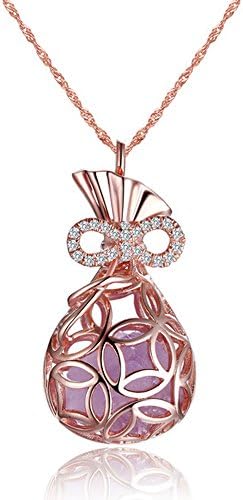 Rose Princess 925 Sterling Silver Rose Gold Money Bag, A Gemstone Rose Quart In it.