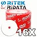 Ritek Ridata White Inkjet Hub Printable 16X DVD-R Media 50 Pack