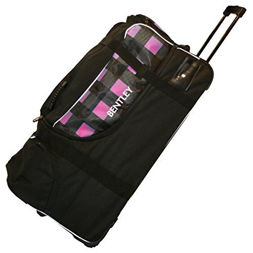 Charles Bentley Holdall Wheeled Padded Travel Carry Bag 123L Capacity/32 Inch - Pink/ Black Check