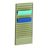 STEELMASTER Steel Job Ticket and Display Rack, 18 Compartments, 13.5 x 30 x 2 Inches, Beige (270171BEI)