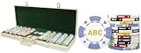 Custom Poker chip Set w/3 Initials Printed on the chips. Includes 500 11.5 gram chips, case & more.