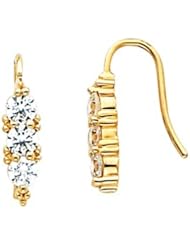 Pair of 14K Yellow Gold Diamond Earrings - 0.90 Ct. -- LIFETIME WARRANTY