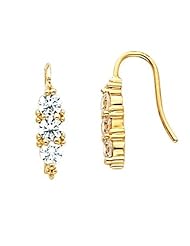 Pair of 14K Yellow Gold Diamond Earrings - 1.50 Ct. -- LIFETIME WARRANTY