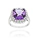 Sterling Silver 6.05ct. TGW Amethyst & CZ title=