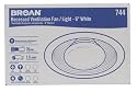 Broan 744 70 CFM Recessed 75 Watt Bulb Fan/Light