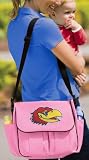 University of Kansas Diaper Bag Official NCAA College Logo Deluxe KU Jayhawks Logo - Pink Baby Bag - BEST Baby Shower GIFT for New Dad, Father or New Mom Mother GIFTS