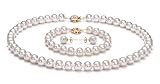White 7.5-8mm AA Japanese Akoya Pearl Set 18 inch