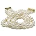 HinsonGayle AAA Triple Strand White Rice Pearl Bracelet (14K Yellow Gold)