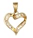 14K Diamond heart pendant with 46 baguettes