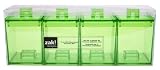 Zak Designs Eden Mini Stackable Canister Set, Kiwi, 4 Piece Set