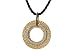 14K Yellow Gold Hammered-Finish Sliding Round Pendant Enhanced with Pave Set Diamonds, Set on a Black Silk Cord Necklace with an 18K Yellow Gold Clasp.