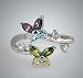 925 Sterling Silver Toe Ring Butterfly CZ